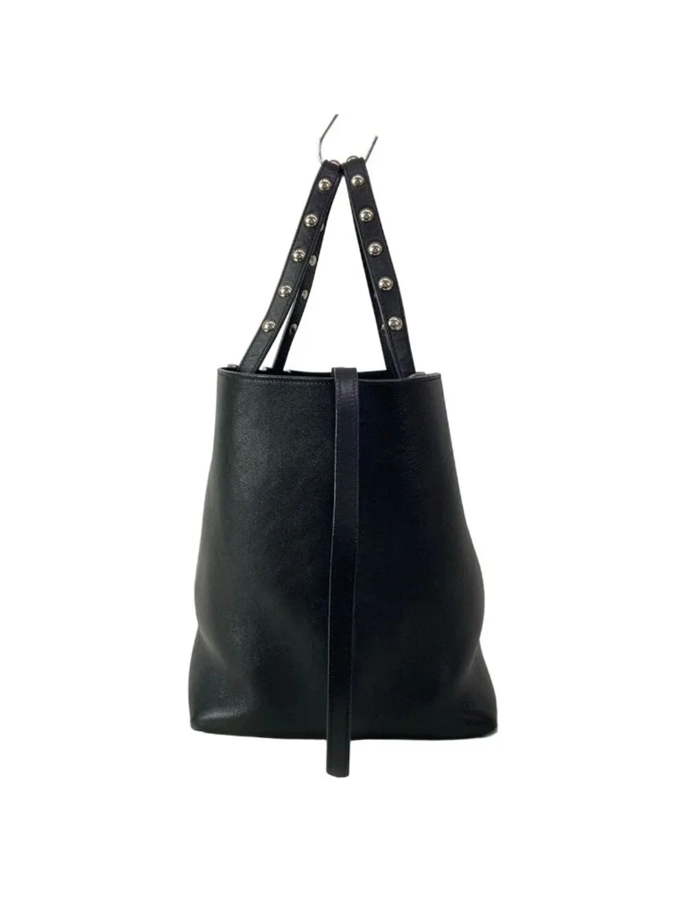 Celine Tote Cabas Phantom Studs Black Silver Leather
